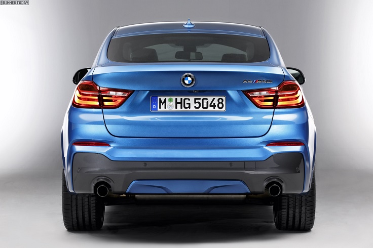 Фото нового BMW X4 M40i 2015-2016 сзади