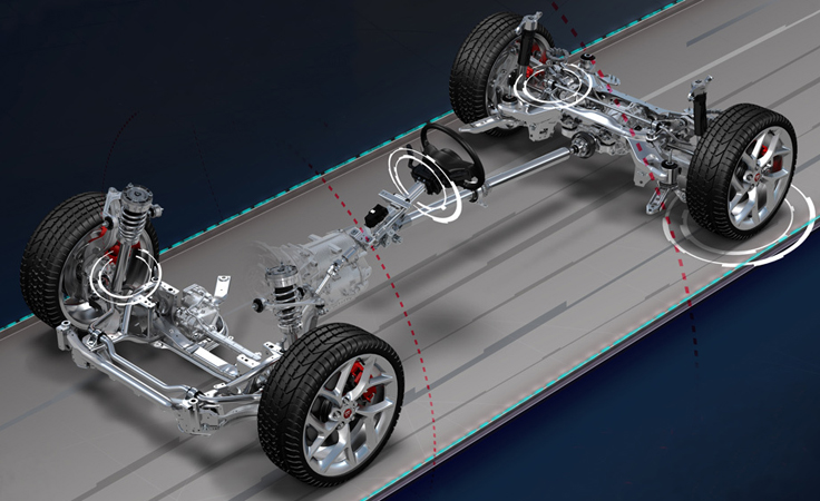 Шасси нового Jaguar XE 2014-2015