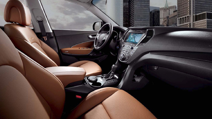 Фото салона нового Hyundai Santa Fe (Prime) 2015-2016