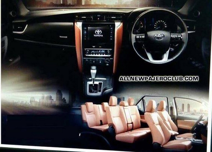 Фото салона нового Toyota Fortuner 2015-2016