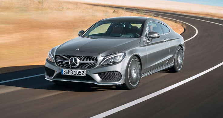 Фото нового Mercedes-Benz C-Class Coupe 2015-2016 спереди