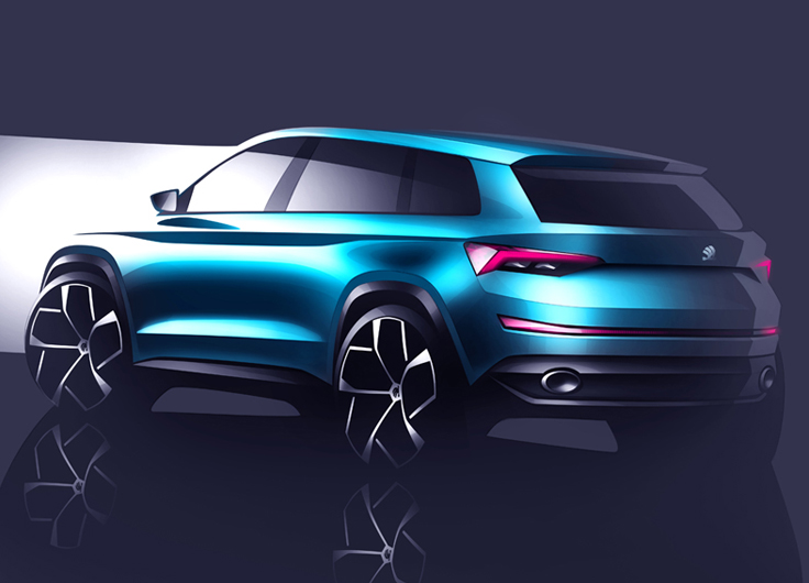 Фото (рикунок) нового Skoda VisionS 2016-2017 сзади