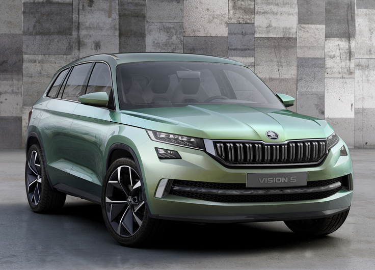 Фото нового Skoda VisionS 2016-2017 спереди